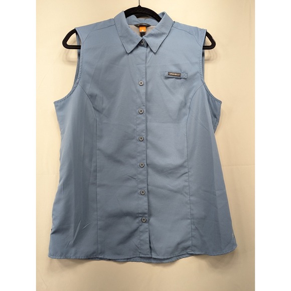 Eddie Bauer Tops - Eddie Bauer Womens Sleeveless Shirt Button Front Top Blue Size L
